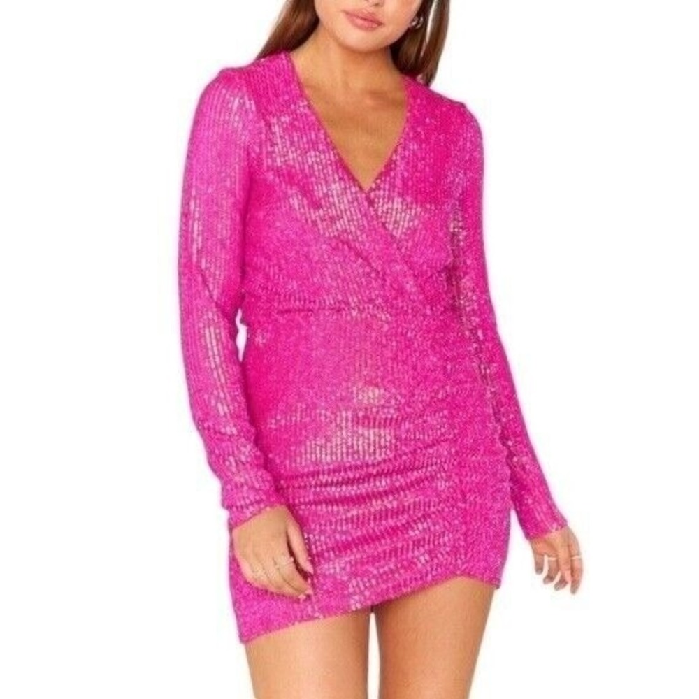 Show Me Your MuMu Hot Pink Sequin Mini Dress